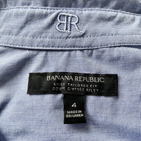 BANANA REPUBLIC Light Blue Riley Dress Shirt - Size 4 - Picture 4 of 5